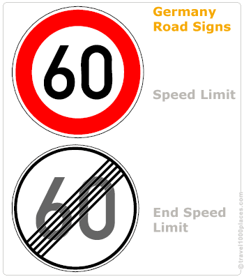 Germany: Speed Limit signs