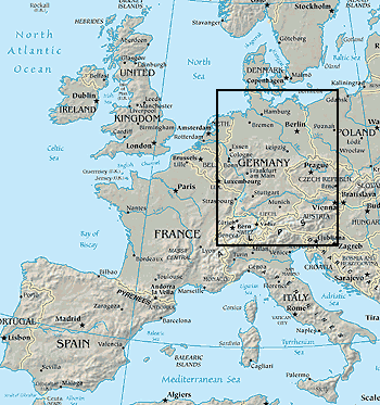 Location of Germany within Europe (Map)
