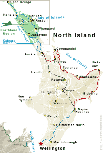 Map New Zealand: Northland Region