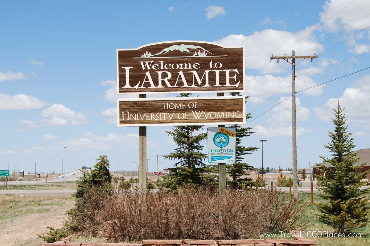Welcome Sign of Laramie, Wyoming, USA