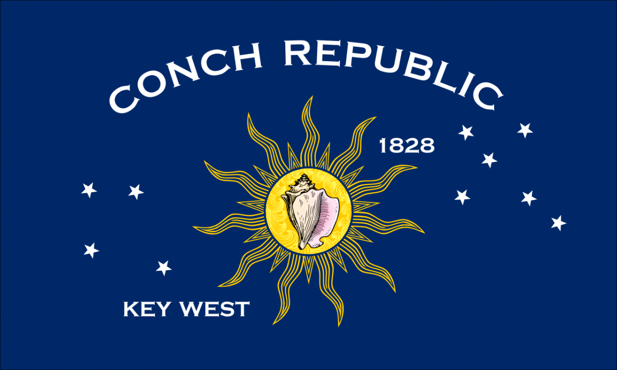 Flag of the Conch Republic (Key West, Florida) [photo: Jmckean / Public domain]