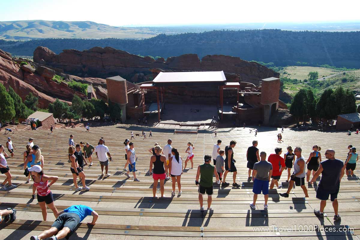 Red Rocks Amphitheater -- on event free days it is a popular workout place