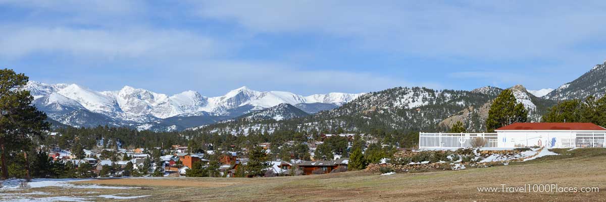 View from Stanley Hotel over Estes Park and Rockies - Copy