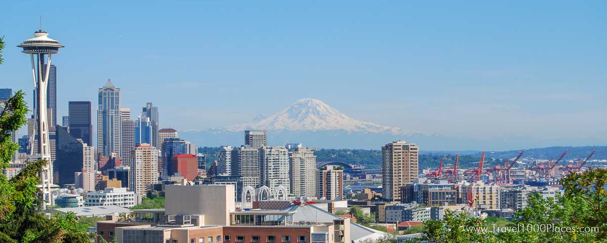 Seattle with a view of Mount Rainier
