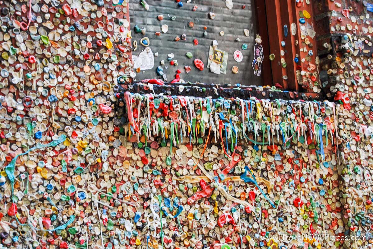 Seattle Bubble Gum Wall, a.k.a. The Great American Spit Bomb Memorial in Post Alley / Pike Place Market