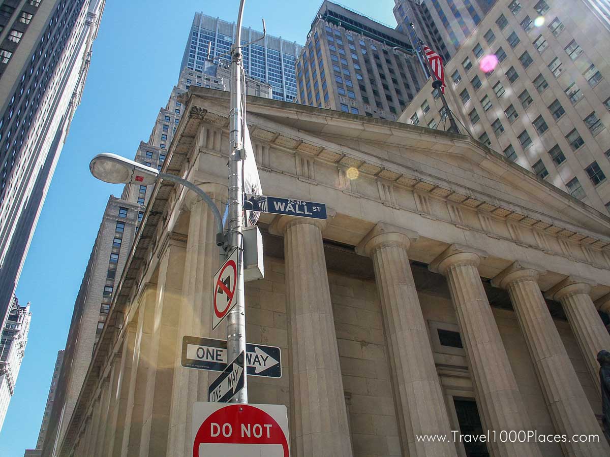 Federal Hall, Wall Street in New York City