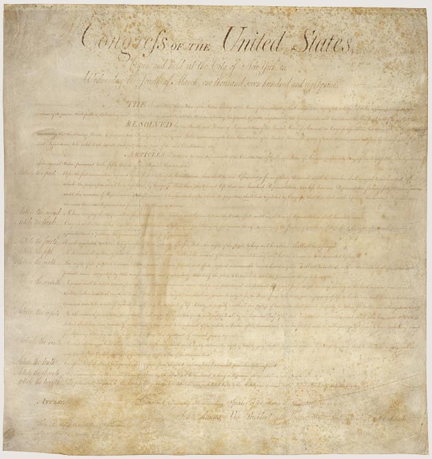 Bill of Rights [image: United States National Archives]